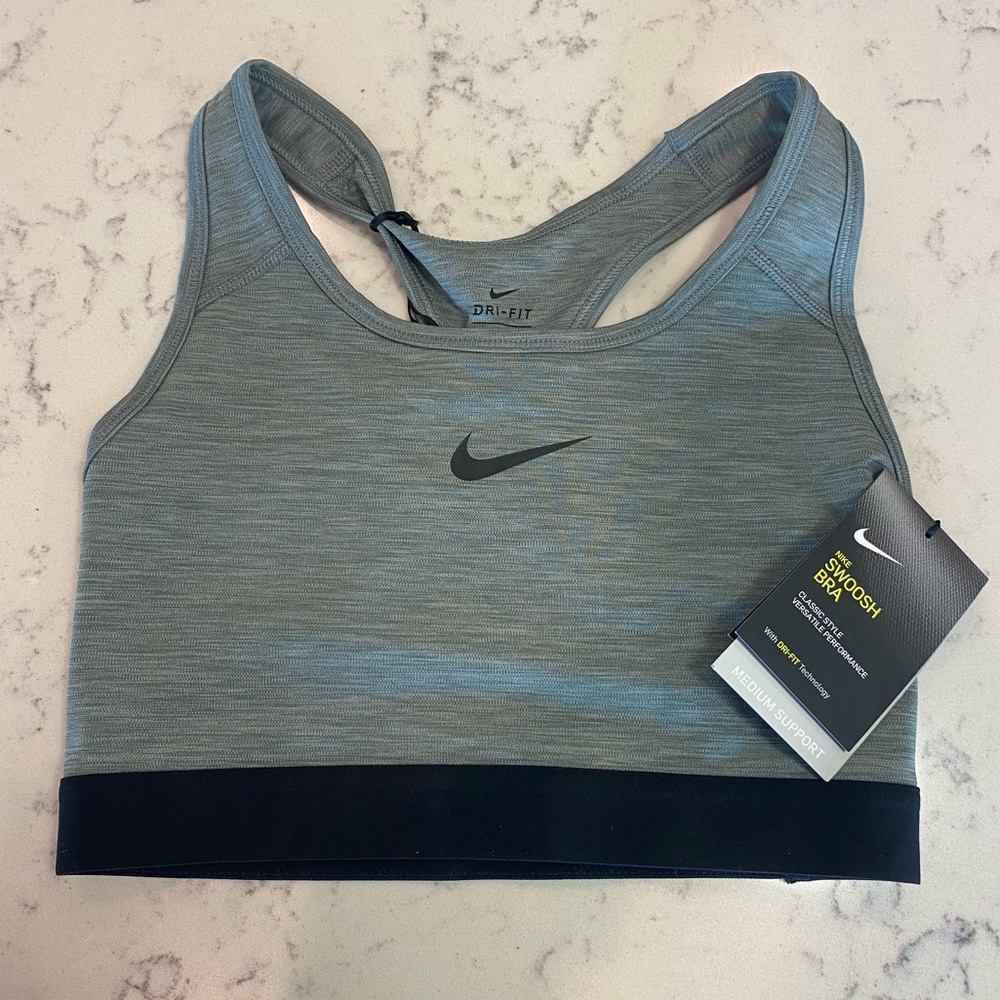 Gray Nike Swoosh Bra